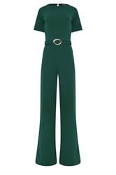 LTS Tall Dark Green Belted Jumpsuit
