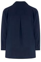 EVANS Curve Navy Blue Long Sleeve Shirt | Evans 6