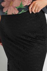 YOURS Plus Size Black Lace Maxi Skirt | Yours Clothing 4