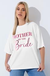 LIMITED COLLECTION Plus Size White 'Mother Of The Bride' Metallic T-Shirt | Yours Clothing 3