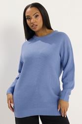 YOURS Plus Size Blue Essential Knitted Jumper | Yours Clothing 3