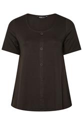 YOURS Plus Size Chocolate Brown Button Front Top | Yours Clothing 5