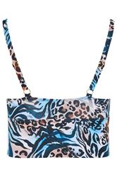 YOURS Plus Size Blue & Orange Animal Plunge Bikini Top | Yours Clothing 9