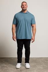 BadRhino Big & Tall Blue Tipped Polo Shirt | BadRhino 1