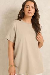 EVANS Plus Size Natural Brown Pure Cotton T-Shirt | Evans 3