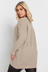 YOURS Plus Size Natural Brown Essential Knitted Jumper | Yours Clothing 2