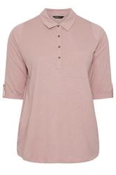 YOURS Plus Size Pink Cotton Placket Shirt | Yours Clothing 5