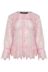 LIMITED COLLECTION Plus Size Pink Lace Frill Blouse | Yours Clothing 5