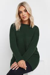 YOURS Plus Size Dark Green Essential Knitted Jumper | Yours Clothing 3