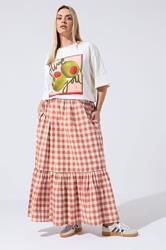 LIMITED COLLECTION Plus Size Red Gingham Maxi Skirt | Yours Clothing 3