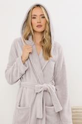 LTS Tall Stone Brown Luxury Soft Fleece Maxi Dressing Gown | Long Tall Sally 5