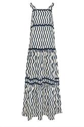 LTS Tall Ivory White & Blue Swirl Maxi Dress