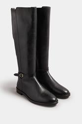 LTS Black Leather Knee High Riding Boot | Long Tall Sally 3
