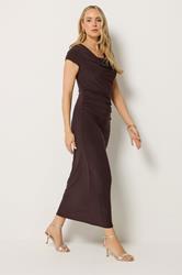LTS Tall Women's Brown Draped Maxi Dress | Long Tall Sally 3