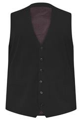 D555 Big & Tall Black Suit Waistcoat