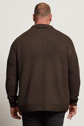 BadRhino Big & Tall Brown Long Sleeve Knitted Shirt | BadRhino 2