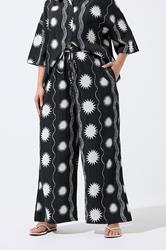 LIMITED COLLECTION Plus Size Black Sun Crinkle Trousers | Yours Clothing 1