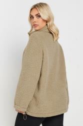 YOURS Plus Size Natural Brown Quarter Zip Teddy Fleece | Yours Clothing 3