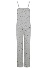 LTS Tall Women's Grey Heart Print Cotton Wide Leg Pyjama Set | Long Tall Sally 6