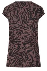 YOURS Plus Size Brown Zebra Print V-Neck T-Shirt | Yours Clothing 2