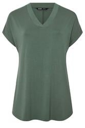 YOURS Curve Green Grown-On Sleeve T-Shirt