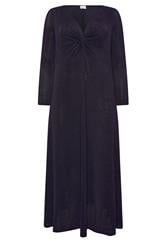 YOURS LONDON Curve Purple Metallic Knot Front Dress