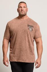 BadRhino Big & Tall Brown Acid Wash Skull Graphic T-Shirt | BadRhino 3