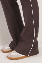 LTS Tall Chocolate Brown Striped Kick Flare Leggings | Long Tall Sally 4