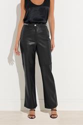 STAR Black Faux Leather Wide Leg Trousers | StarByJM 4