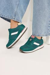 Teal Green Colourblock Trainers In Extra Wide EEE Fit | Yours Clothing 3