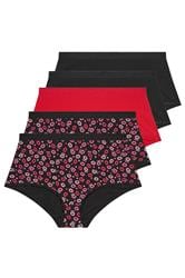 YOURSET 5 PACK Plus Size Red Kiss Print Full Briefs | Yours Clothing 3