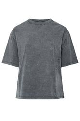 LIMITED COLLECTION Curve Grey Acid Wash Seam Detail Top