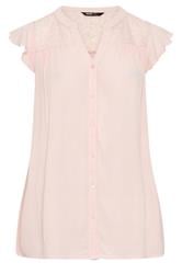 YOURS Curve Pink Lace Detail Blouse