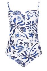 YOURS Plus Size White Abstract Floral Print Swimsuit | Yours Clothing 7