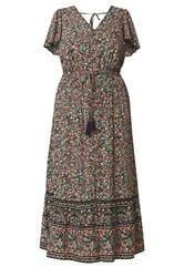 YOURS Curve Black Ditsy Floral Border Detail Dress