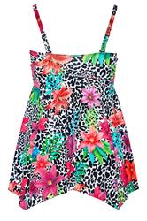 YOURS Plus Size Black Animal Floral Tankini Top | Yours Clothing 8