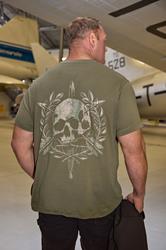 BadRhino Big & Tall Olive Green Skull Emblem Graphic T-Shirt | BadRhino 3
