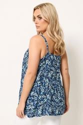 YOURS Plus Size Blue Floral Vest Top | Yours Clothing 2