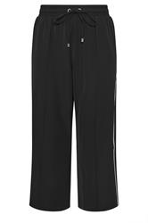 YOURS Plus Size Black Side Stripe Wide Leg Trousers | Yours Clothing 6