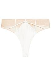 PLAYFUL PROMISES White Romana Illusion Strap High Waisted Mesh Thong | Yours Clothing 5