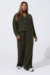 LIMITED COLLECTION Plus Size Khaki Green Leopard Print Cardigan | Yours Clothing  1