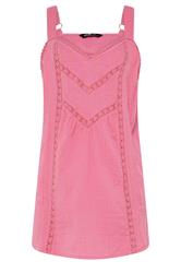 YOURS Curve Pink Crochet Insert Vest Top