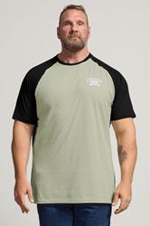KAM Big & Tall Natural Brown 'Brooklyn' Raglan Tee | BadRhino 3