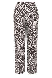 LTS Tall Chocolate Brown Zebra Print Wide Leg Trousers