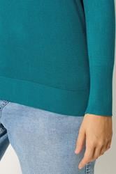 M&Co Teal Blue V-Neck Long Sleeve Jumper | M&Co 4