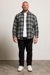 BadRhino Big & Tall Black & Yellow Brushed Checked Shirt | BadRhino 2