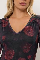 YOURS Plus Size Black Floral Mesh Maxi Dress | Yours Clothing 4