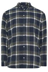BadRhino Big & Tall Navy Blue & Green Brushed Checked Shirt