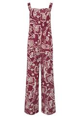 LTS Tall Set Berry Red Paisley Linen Vest Top & Wide leg Trousers