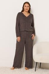 YOURS Plus Size Chocolate Brown Chenille Cardigan | Yours Clothing 2